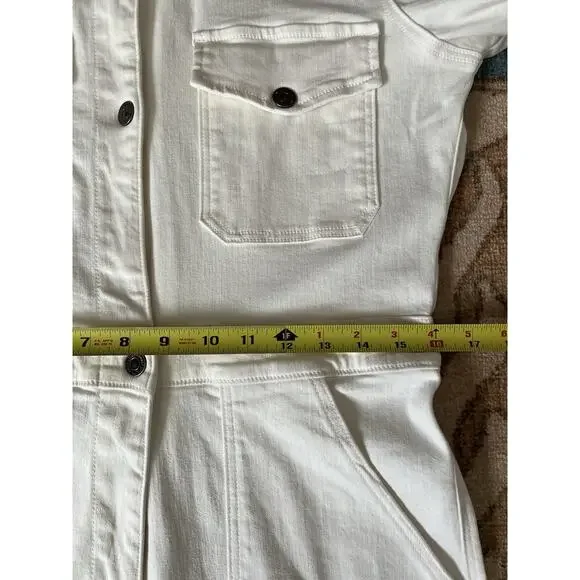 RIVET UTILITY Powerhouse White Stretch Denim Long Sleeve Jumpsuit Sz M $425 - Picture 14 of 15